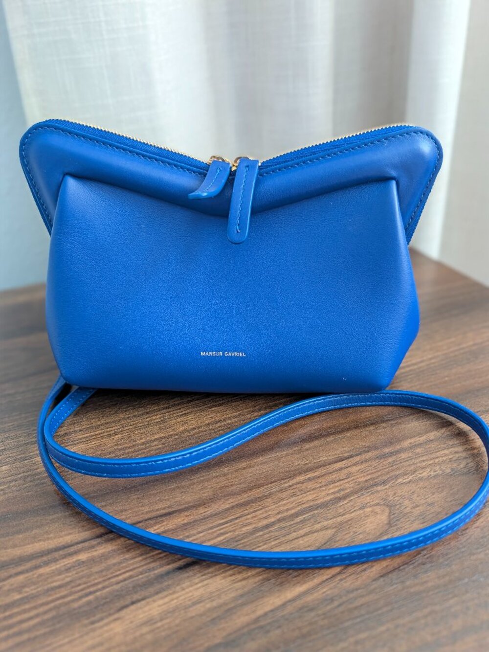 Mansur Gavriel Mini M Frame Bag in Ocean Blue
